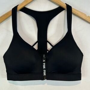 VICTORIA'S SECRET PINK zip front  ULTIMATE PUSH UP - SPORTS BRA - size small
